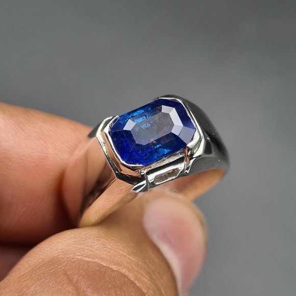 Mens Sapphire Ring Natural Royal Blue Ceylon Sri lanka sapphire Rings handmade